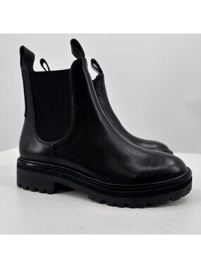 Everlane The Lug Chelsea Boot in Black sz 5.5 Women's Leather Ankle Chunky Sole